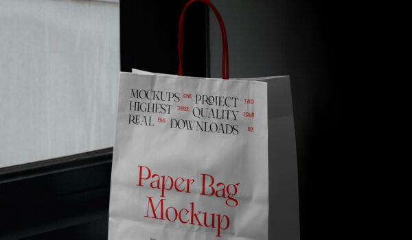 Shopping paper bag mockup کیسه خرید کاغذی -موکاپ