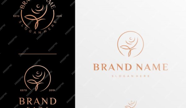 Rose flower logo template - دانلود رایگان - قالب 