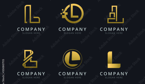 الگوی لوگو Initials L با رنگ طلایی برای شرکت- دانلود رایگان - لوگو 