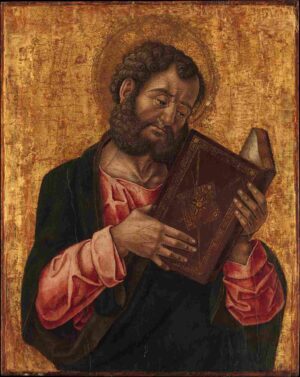 نقاشی A Saint (Mark) Reading 1470 Bartolomeo Vivarini