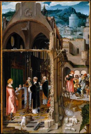 نقاشی A Sermon on Charity 1520 Netherlandish (Antwerp Mannerist)