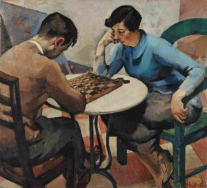 نقاشی Abel Manta – Game of checkers1927