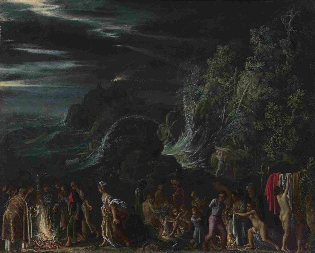 نقاشی Adam Elsheimer - Saint Paul on Malta