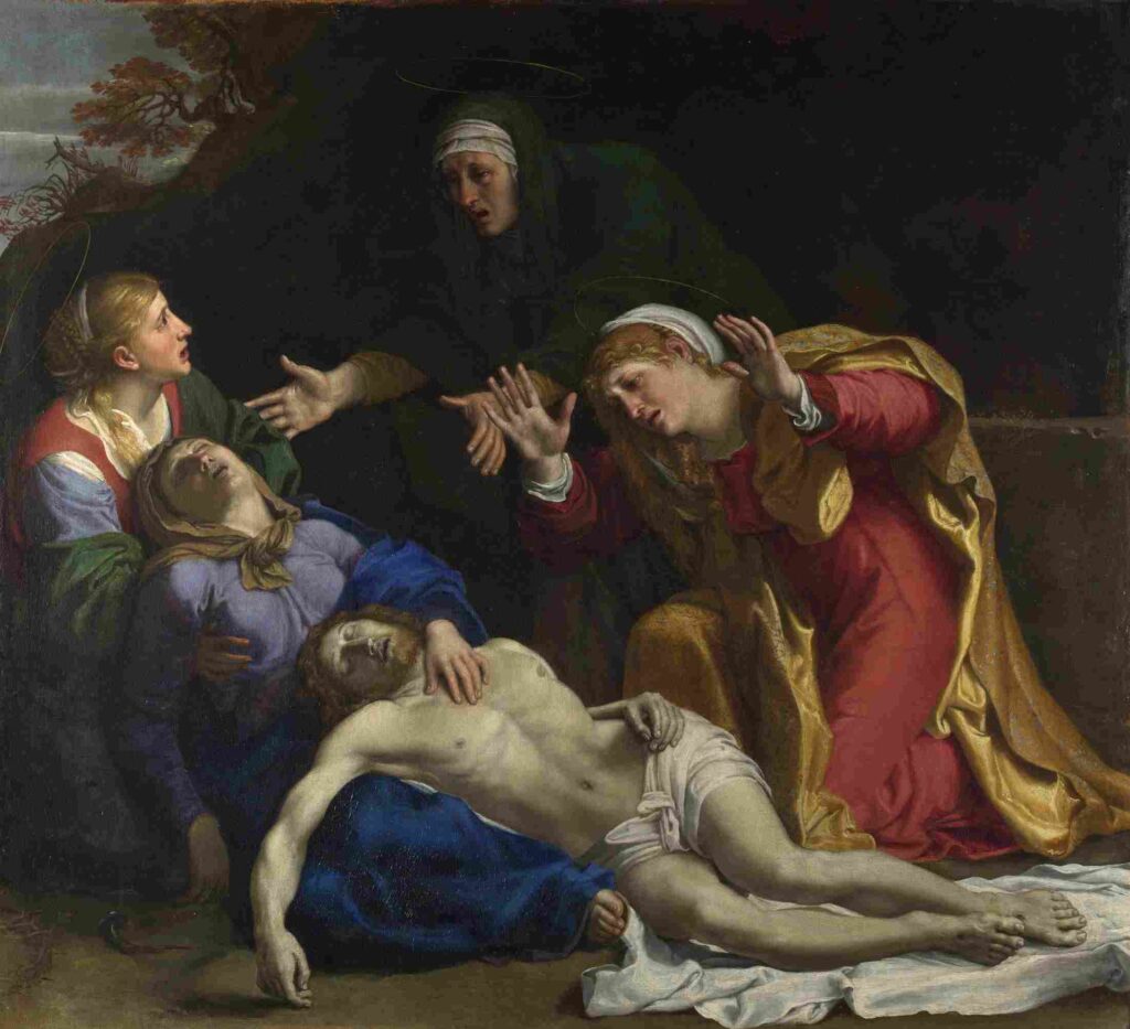 نقاشی Annibale_Carracci_The_Dead_Christ_Mourned_The_Three_Maries