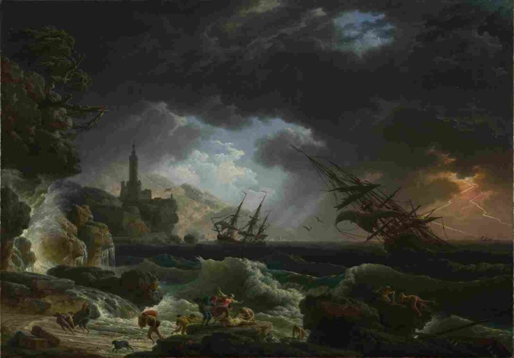 نقاشی Claude-Joseph Vernet - A Shipwreck in Stormy Seas