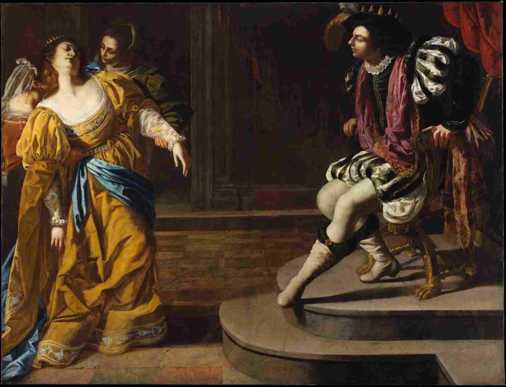 نقاشی Esther before Ahasuerus 1640 Artemisia Gentileschi