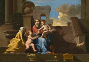 نقاشی Follower of Nicolas Poussin - The Holy Family on the Steps