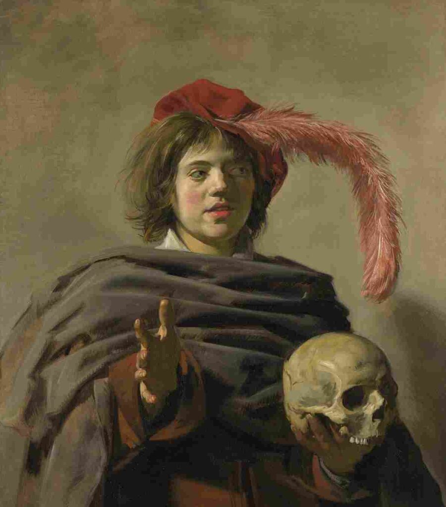 نقاشی Frans Hals - Young Man holding a Skull (Vanitas)