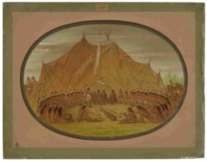 نقاشی George Catlin - A Dog Feast