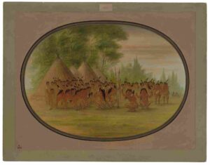 نقاشی George Catlin - Eagle Dance - Choctaw