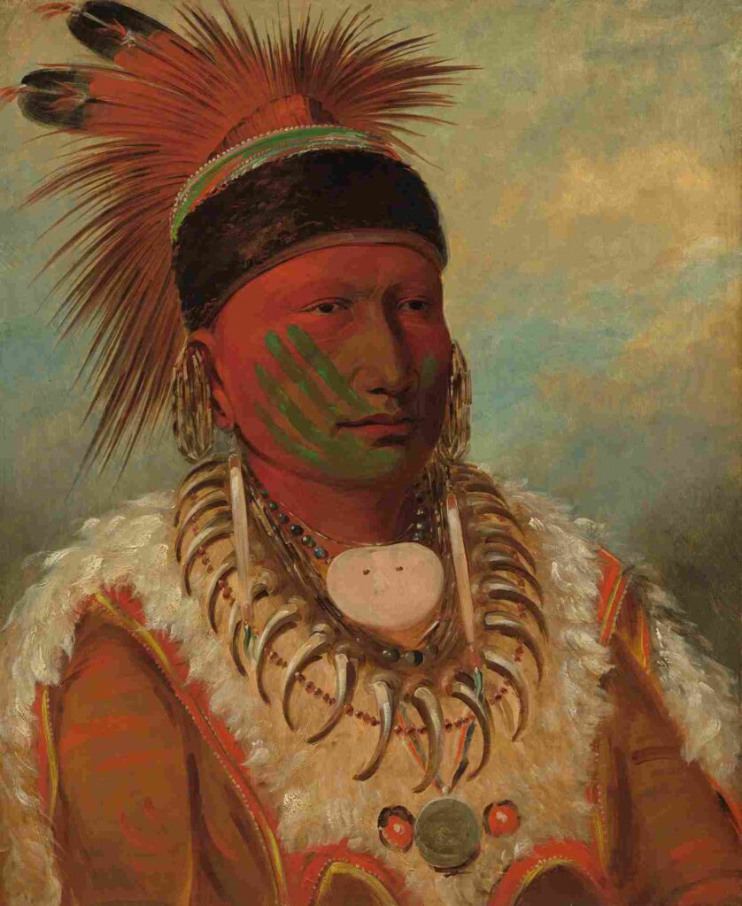 نقاشی George Catlin - The White Cloud, Head Chief of the Iowas