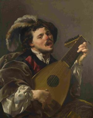 نقاشی Hendrick ter Brugghen - A Man playing a Lute