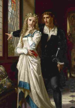 نقاشی Hugues Merle – Hamlet and Ophelia1873