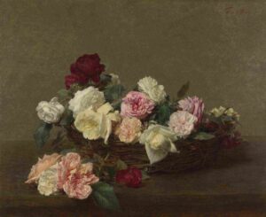 نقاشی Ignace-Henri-Théodore Fantin-Latour - A Basket of Roses