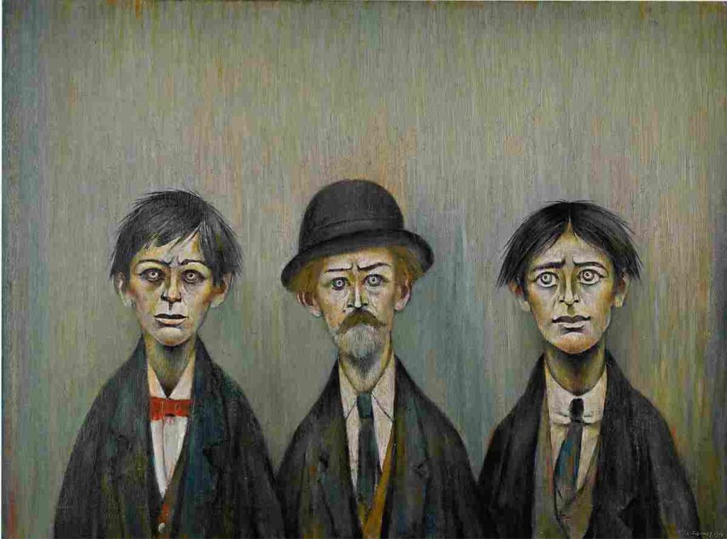 نقاشی L. S. Lowry - Father and Two Sons 1950