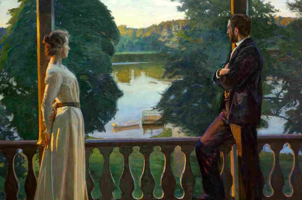 نقاشی Richard Bergh - Nordic summer's evening 1900