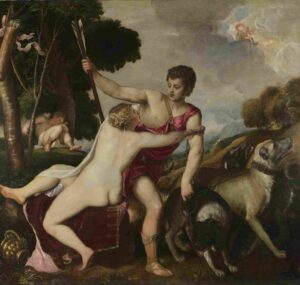 نقاشی Workshop of Titian - Venus and Adonis