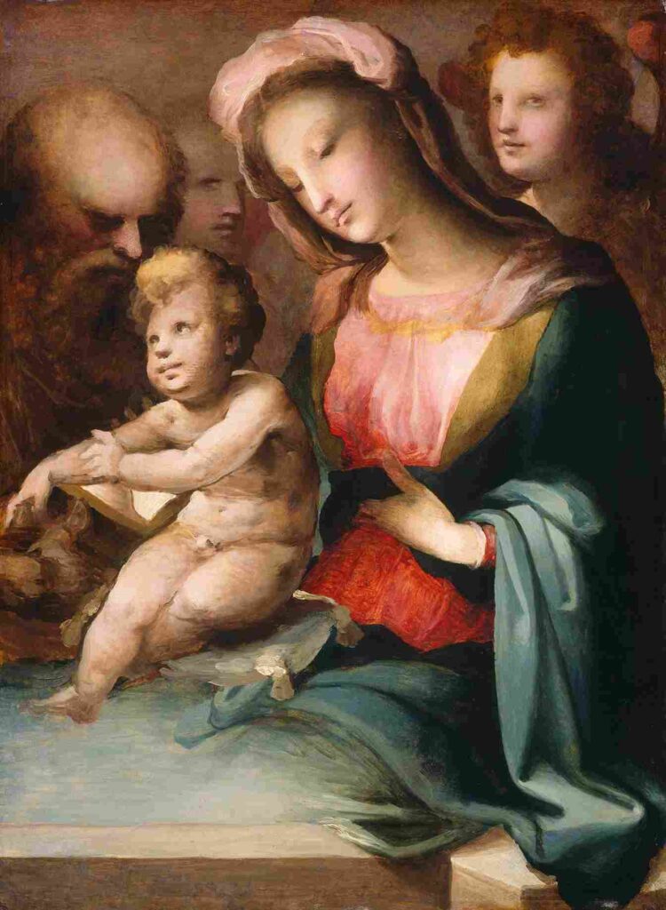 نقاشی Domenico Beccafumi - The Holy Family with Angels