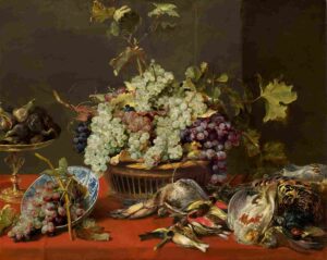 نقاشیFrans Snyders - Still Life with Grapes and Game