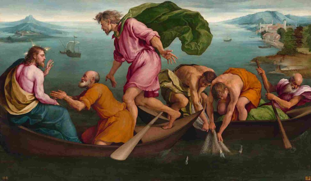 نقاشیJacopo Bassano - The Miraculous Draught of Fishes