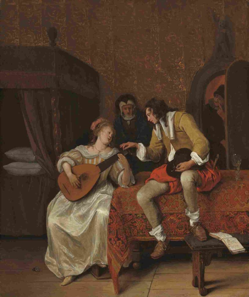 نقاشیJan Steen - Ascagnes and Lucelle (The Music Lesson)