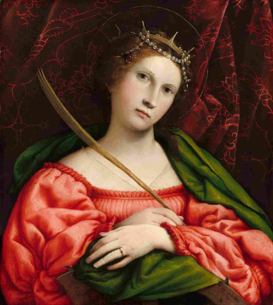 نقاشیLorenzo Lotto - Saint Catherine