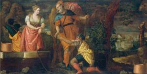 نقاشیVeronese and Workshop - Rebecca at the Well