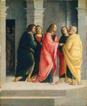 نقاشیVincenzo Civerchio Christ Instructing Peter and John to Prepare