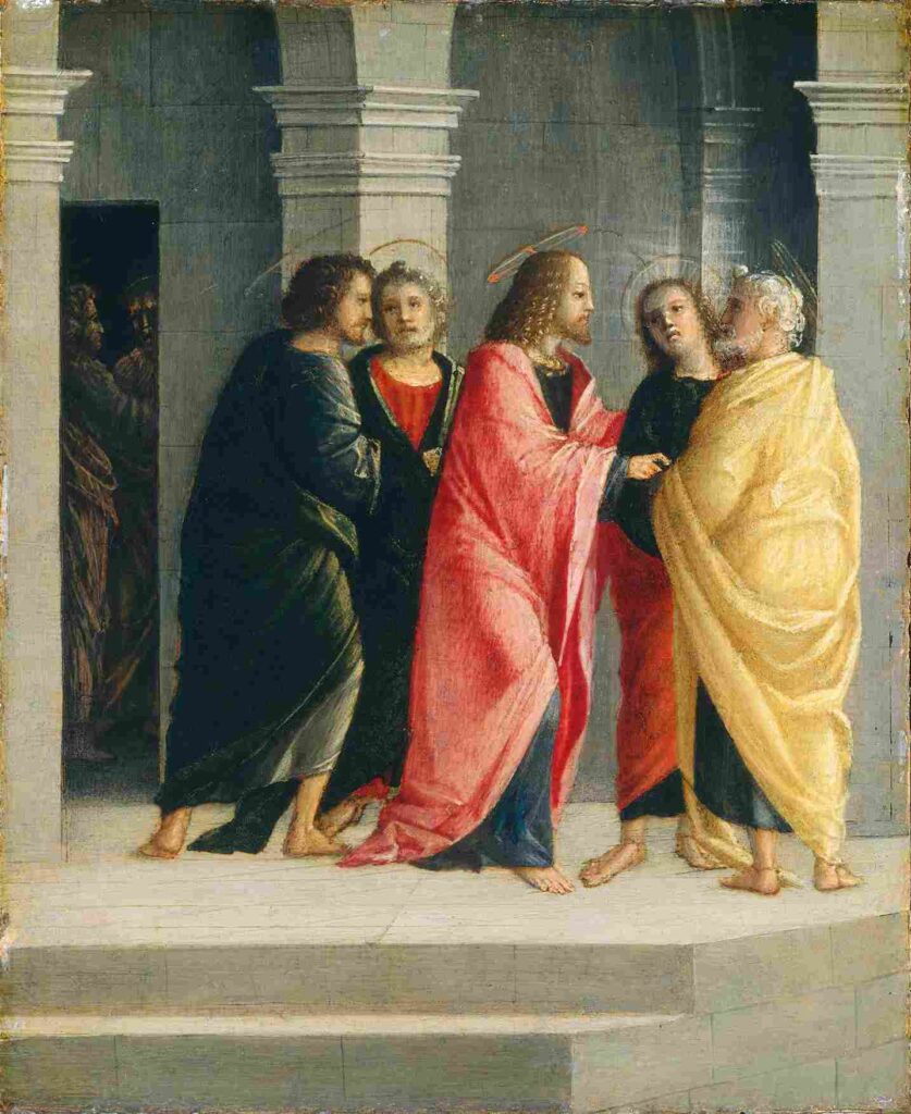 نقاشیVincenzo Civerchio Christ Instructing Peter and John to Prepare